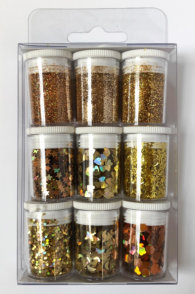 Glimmer gold Set à 9 Dösli SPEZIALBESTELLUNG