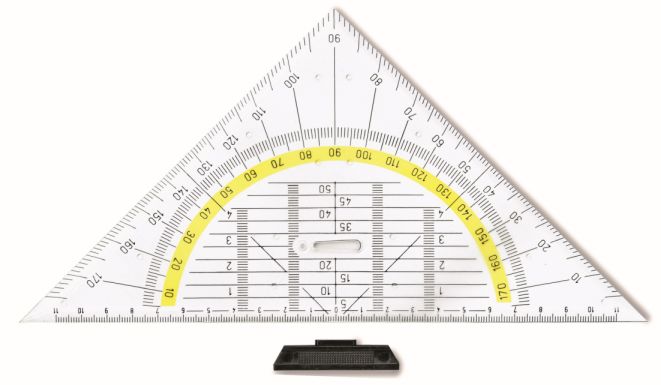Geometrie-Dreieck ARDA UNI 25 cm 45° mit Griff